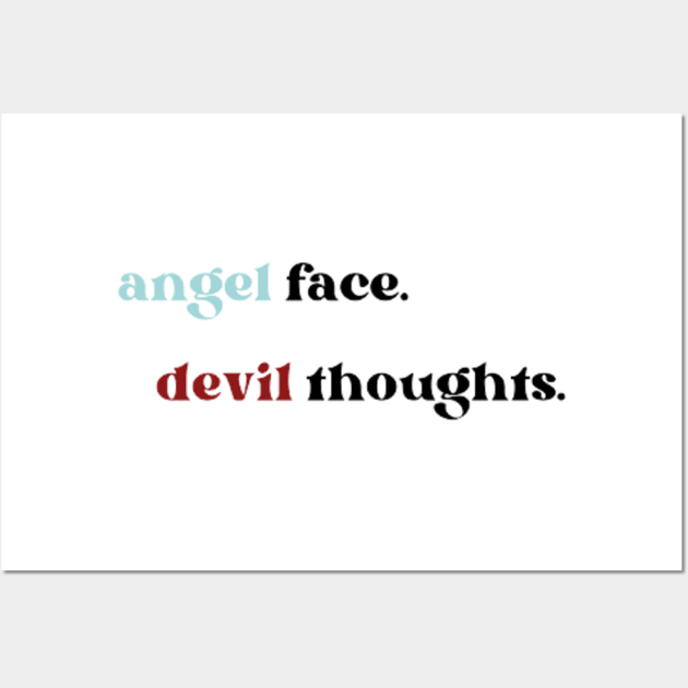 Angel face Devil thoughts Wall Art by Crafted corner